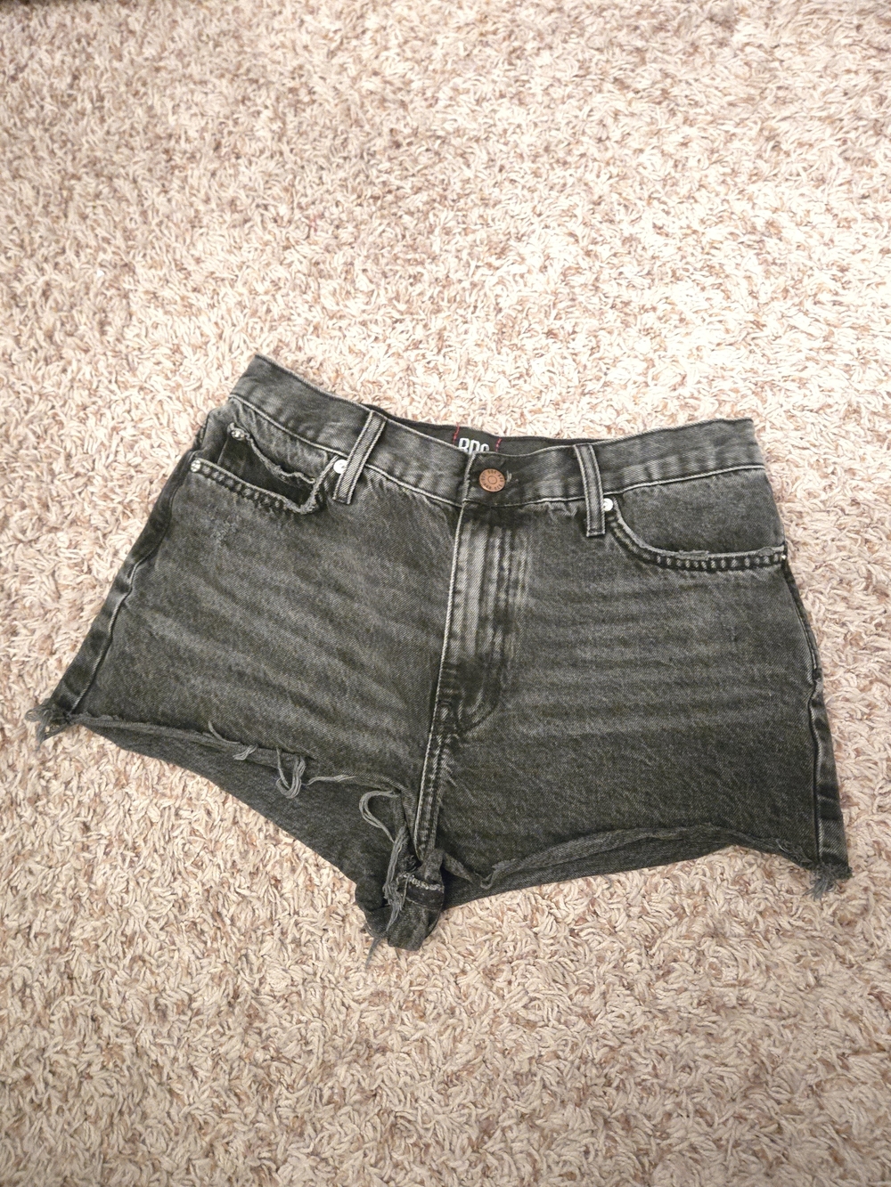 BDG High-Waist Washed Black Denim Shorts